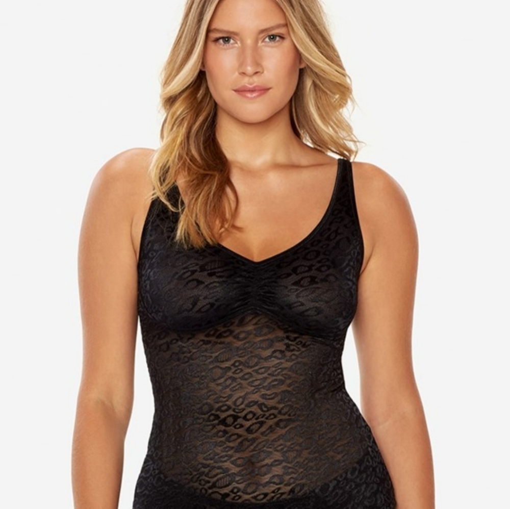 Ruby Ribbon Allure Cami, black mesh, size 36